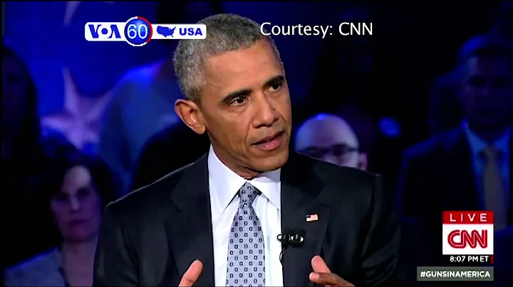 VOA60 America- President Obama defends gun control measures on town hall
