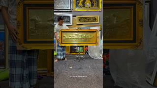 hiasan dinding Relief kuda, bahan kuningan asli ditempah manual dan bingkai kayu size 145x60cm. #art