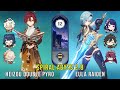 C0 Heizou Double Pyro and C0 Eula Raiden - Genshin Impact Abyss 2.8 - Floor 12 9 Stars