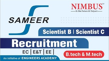 SAMEER Recruitment 2023 | Scientist B and Scientist C without GATE | Latest Job Updates 2023 #nimbus