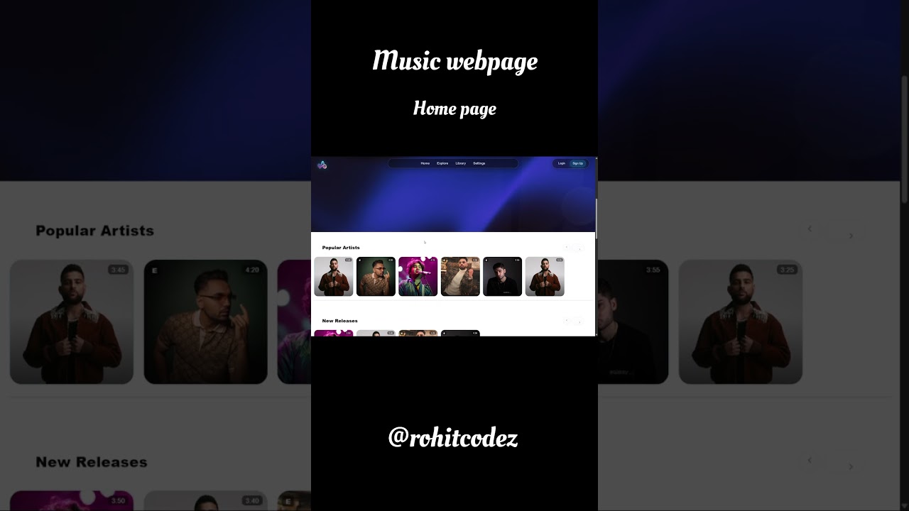 Music webpage home page , dm for more 
