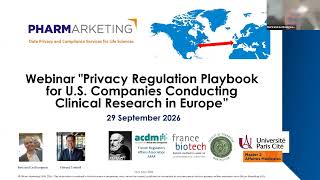 Webinar - Privacy Regulation Playbook for U.S. Companies Conducting Clinical Research in Europe