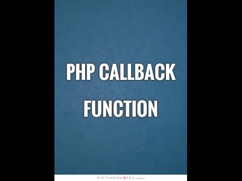 PHP Callback function in Hindi