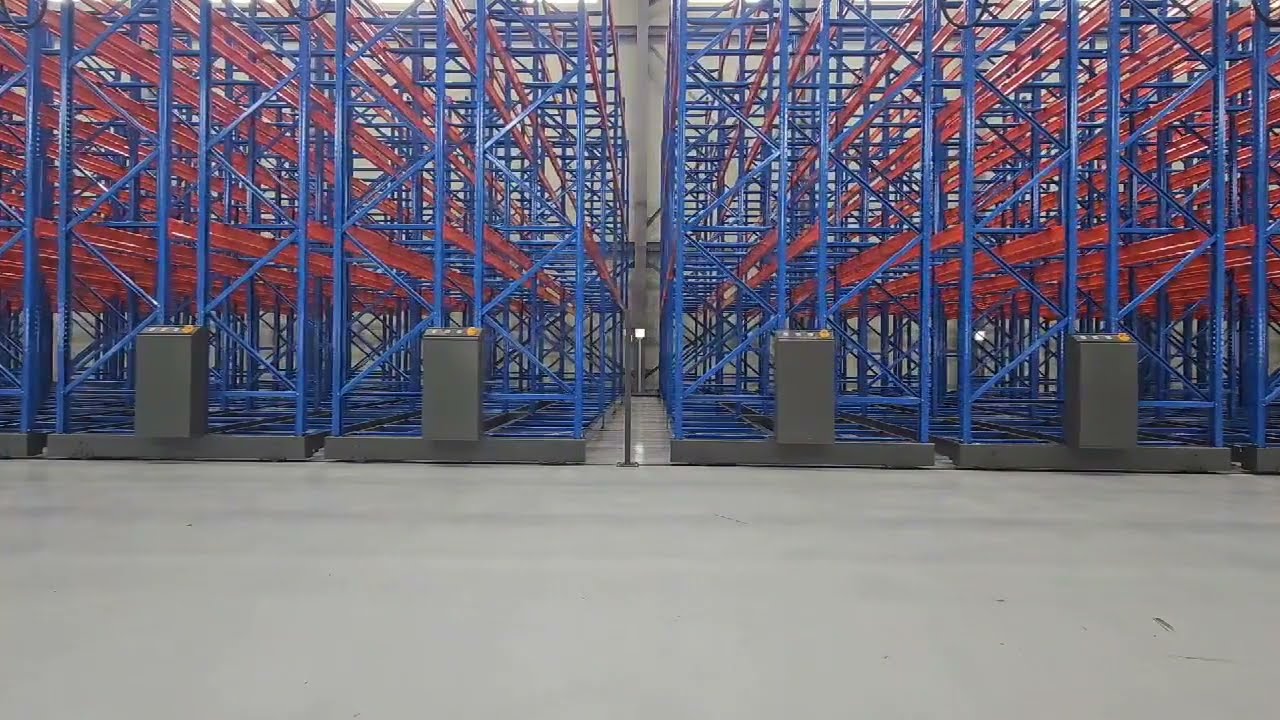전동랙 현장 직접 보기 | 랙코리아 이동식 파렛트랙 실제 작동 | Mobile pallet racking system