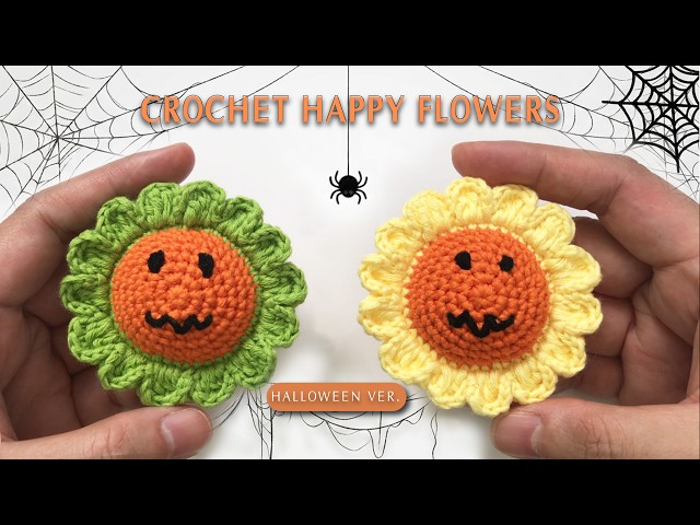 Easy Halloween Makeover for Crochet Happy Flower 🎃 - YouTube