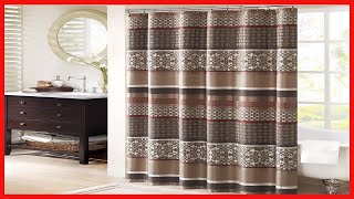 Madison Park Princeton Geometric Jacquard Fabric Shower Curtain , Transitional Shower Curtains