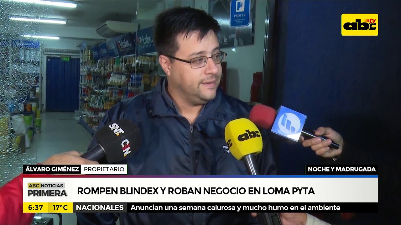 loma pyta hospital numero Rompen blindex y roban negocio en Loma Pyta