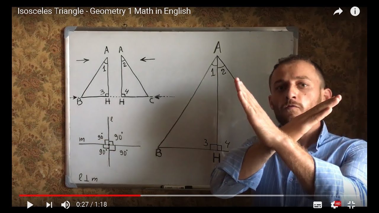 Isosceles  Triangle - Geometry 1 Math in English