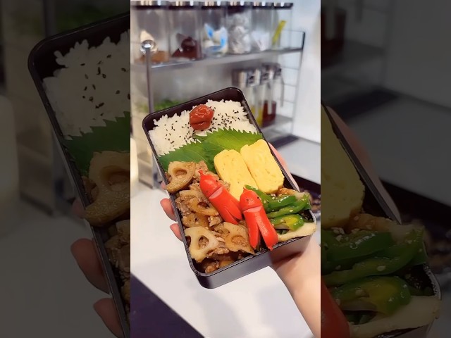 【お弁当作り】1分で見る！野菜入り焼肉弁当 #Shorts #お弁当 #obento