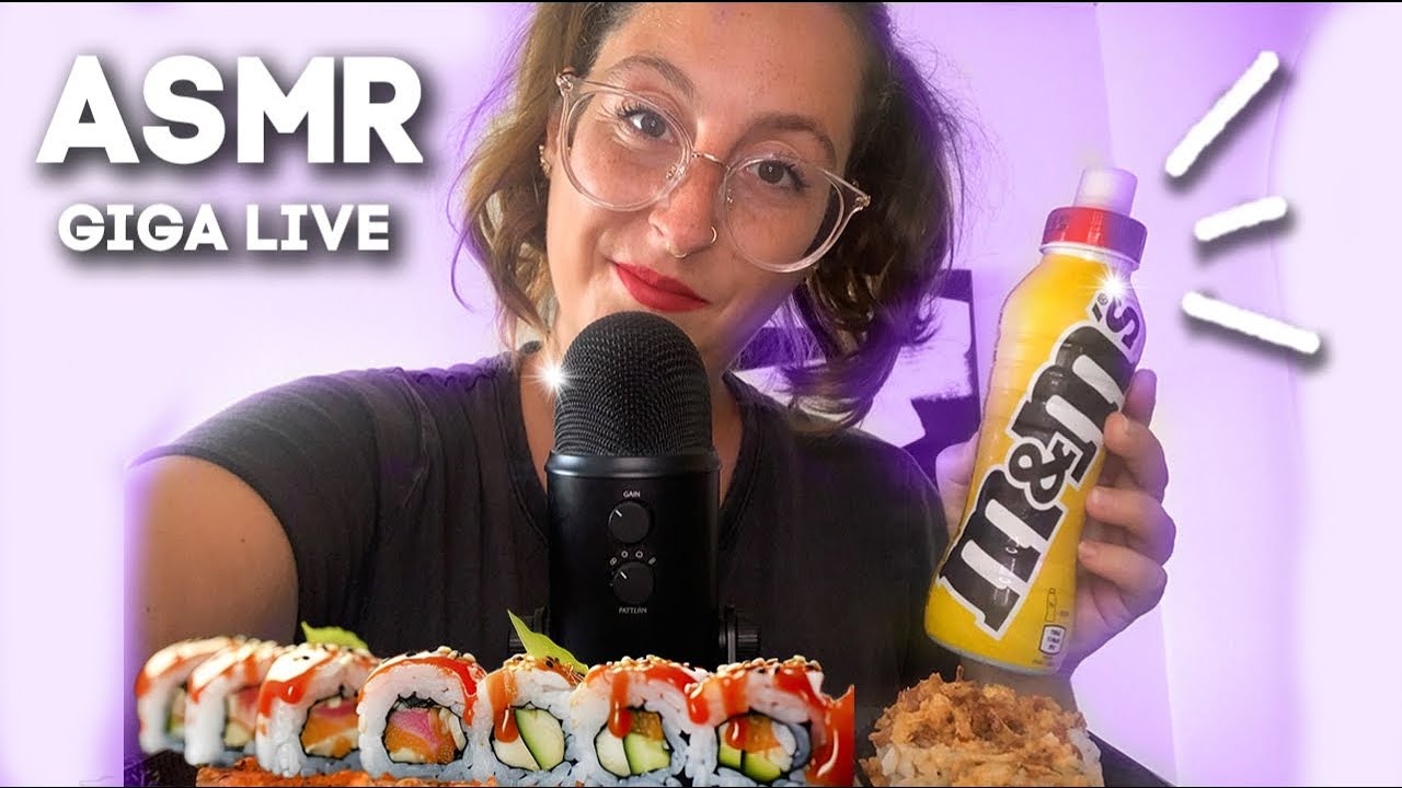 GIGA LIVE ASMR - SUSHIS MUKBANG , Courrier Du Cœur #6 , Blabla