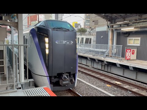 E353系モトS102編成特急あずさ74号当駅止まり新宿駅11番線到着シーン