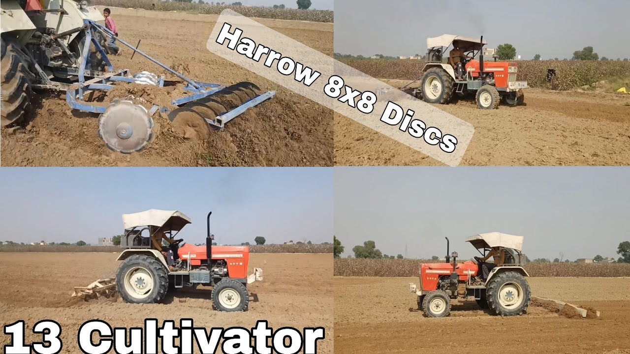 Swaraj 855 Fe Harrow 8x8 Discs// 13 Cultivator // 14 fit suhaga proformance 💪
