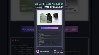 💀 3D Card Hover Animation Using HTML CSS And JS 🥶 #js #htmlcss #programming #animation #linux