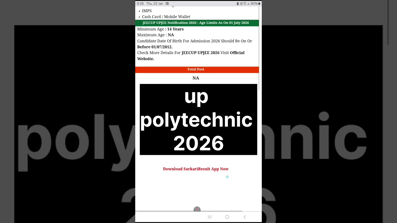 Up polytechnic government college 2026 form fill date 