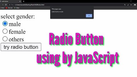Radio Button Using JavaScript | How to get HTML Radio Button value using JavaScript.