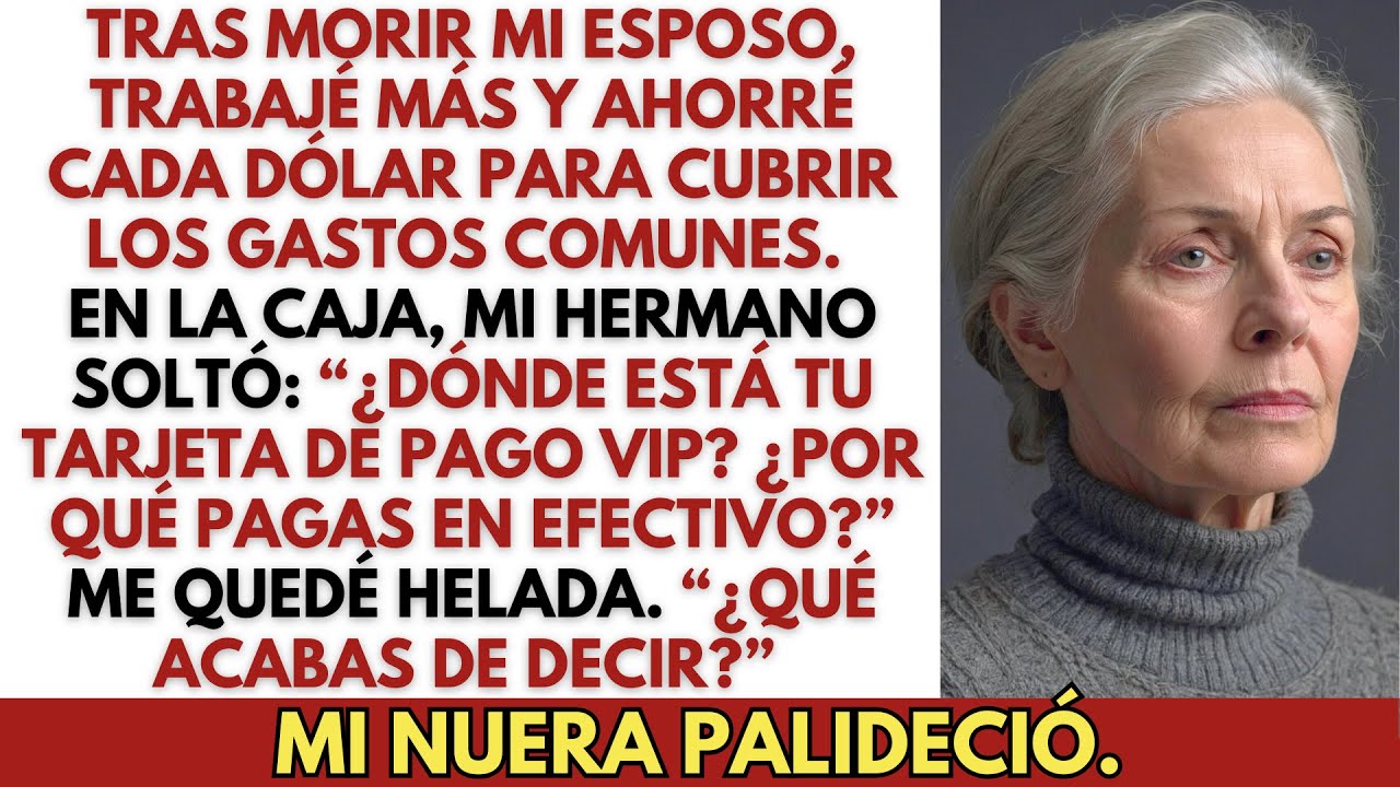 En la caja, mi hermano pidió mi tarjeta VIP—mi nuera se puso pálida como un fantasma