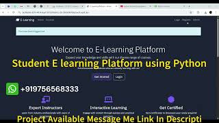 Student E learning Platform using Python Like Udemy and SkillShare | Python Latest Projects 2026