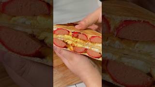 Cheezy Egg and Hotdog Grilled Sandwich shorts food easyrecipe sandwich fyp