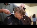 Boy shaves his head bald  brave