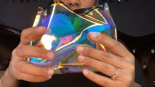 ASMR- 5 MINUTE TINGLES ✨✨ Plastic Makeup Bag (Crinkles, Visual Triggers)