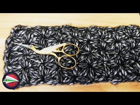 Crochê ⭐ Faixa de cabeça com padrão de estrela ⭐ Faixa de cabeça de inverno