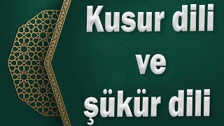 Kusur Di̇li̇ Ve Şükür Di̇li̇