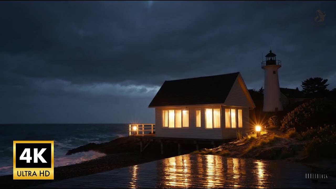 Stormy Lighthouse Sleep Sounds [ASMR] |Cozy Rain & Thunder for Deep ...
