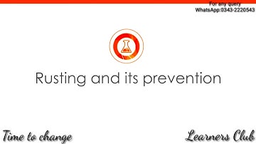 Rust : Prevention & Treatment | Environmental Chemistry | Chemistry | Learners Club