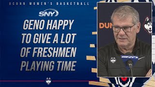 Geno Auriemma discusses lineup tinkering, playing multiple freshmen | UConn Post Game | SNY