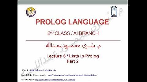 prolog language  lecture 5  Lists in Prolog  part2