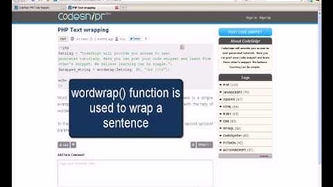 PHP Tutorial :  Text wrapping