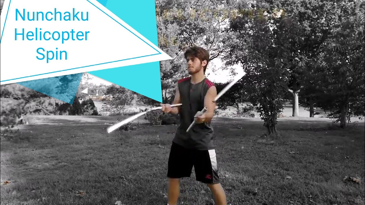 Nunchaku Helicopter Spin Nunchuck technique Tutorial YouTube