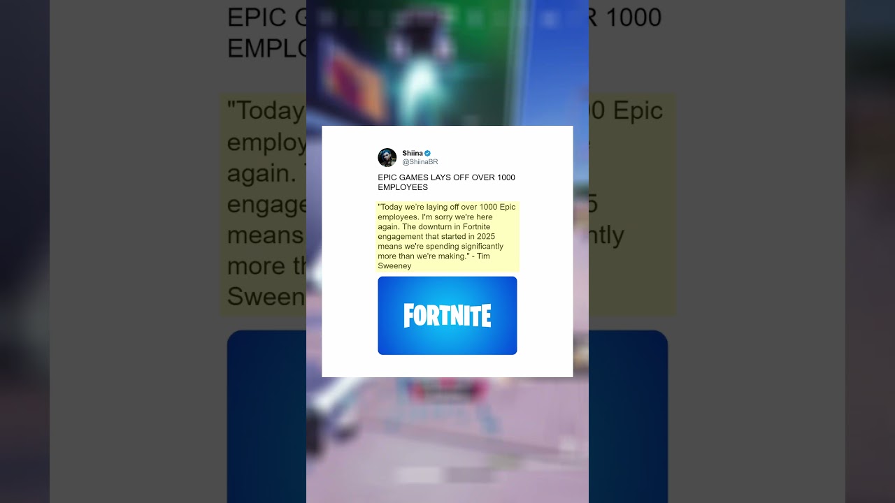 FORTNITE LAID OFF 1000 EMPLOYEES #shorts