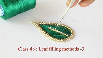 Class 48 : Leaf Filling Methods in Aari Embroidery | Aari basics tamil