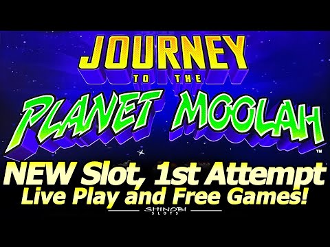 NEW Journey To The Planet Moolah Slot Machine! First Attempt, Live Play and Free Spins Bonuses