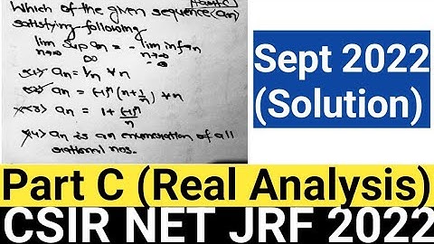 CSIR NET/JRF EXAM|Solution|Mathematical Sciences|Net exam 2022|Real Analysis|PD TUTORIAL
