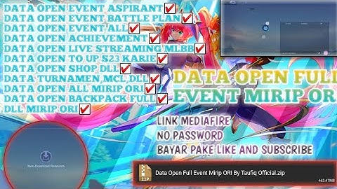 DATA OPEN EVENT FULL ALL MIRIP ORI KHUSUS UNTUK BUAT ML LITE|MLBB INDONESIA