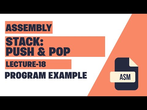 Stack in Assembly Language with Program | PUSH | POP | x86 | MASM | DOSBOX |