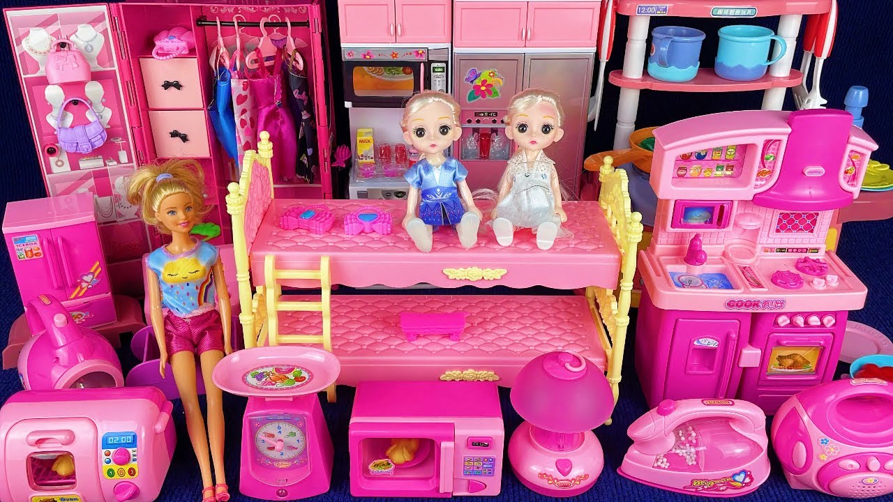 10 Minutes Satisfying with Unboxing Pink Barbie Wardrobe Collection Review Toys | ASMR 