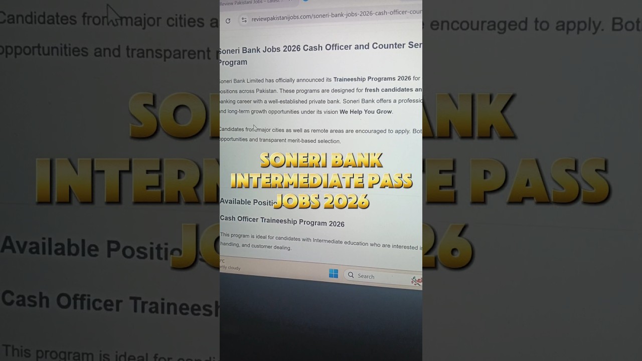 Soneri Bank Jobs 2026 Traineeships