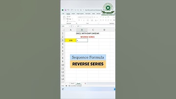 REVERSE SERIES | Sequence Formula 📊💻🔍 #excel #exceltips #shorts #sequenceformula #ReverseSeries