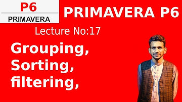 Grouping, Sorting and Filtering in Primavera P6  || Mirali Institute (Lecture 17)