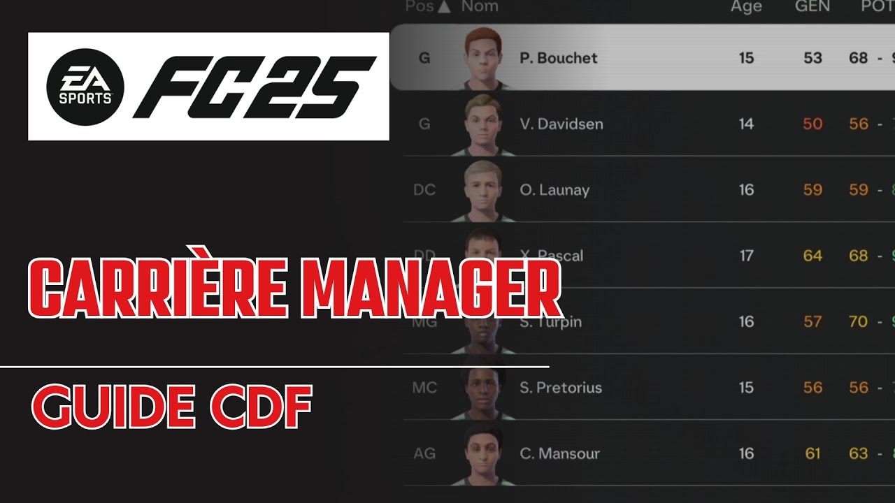 FC 25 | TUTO GUIDE COMPLET DU CDF POUR DÉBUTANT EN CARRIÈRE MANAGER ...