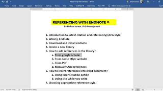 Referencing with Endnote Software : How to make create library and add citation in Microsoft Word screenshot 1