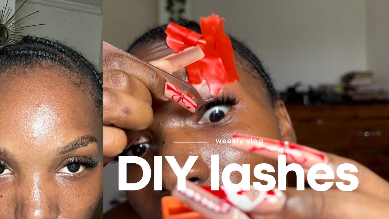 #vlogmas 18. DIY cluster lashes, watch me do my lashes at home - YouTube