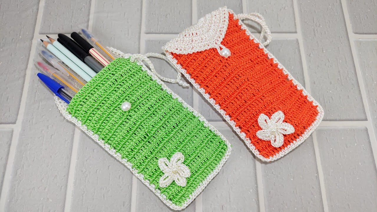 ESTOJO DE CROCHÊ | PORTA CANETAS, LÁPIS, ÓCULOS E ATÉ CELULAR 😍