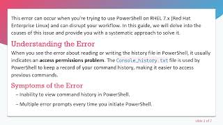 Resolving the Error reading or writing history file in PowerShell on Linux
