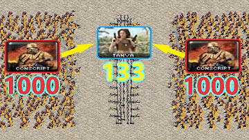 Making a Tanya sandwich - vs Conscripts - Same Cost - Red Alert 2