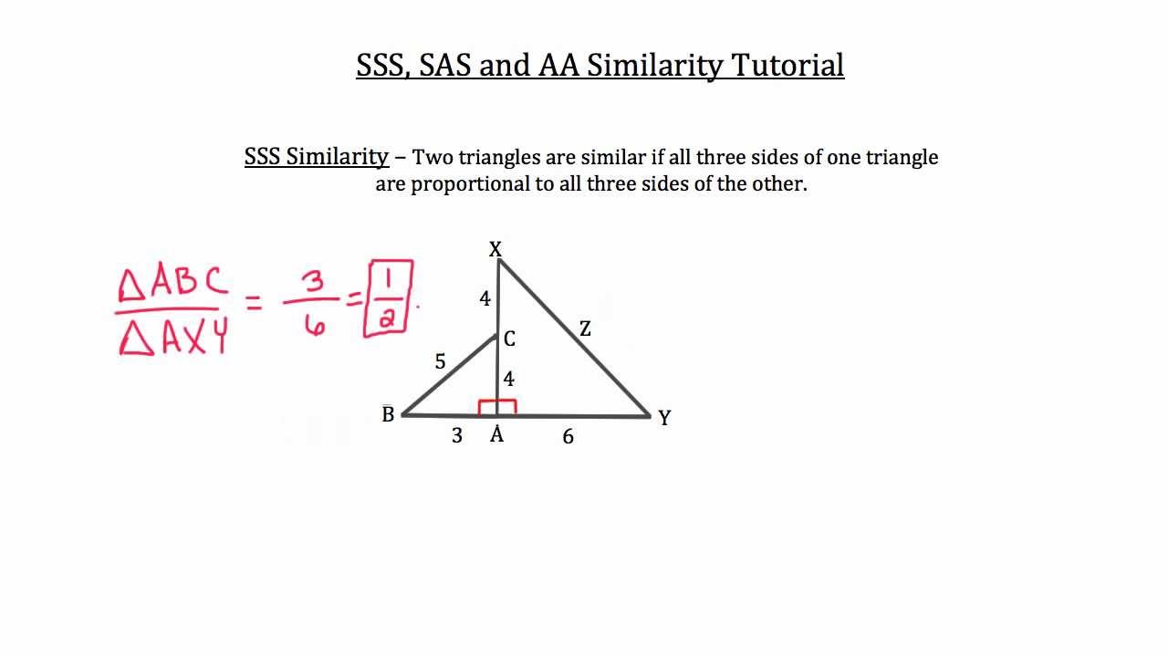 SSS, SAS and AA Triangle Similarity Tutorial-Textbook Tactics - YouTube