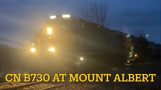 (Kansas City Southern) Long CN B730 with CREX 3978, KCS 5023, CN 3118, and CN 2866 at Mount Albert